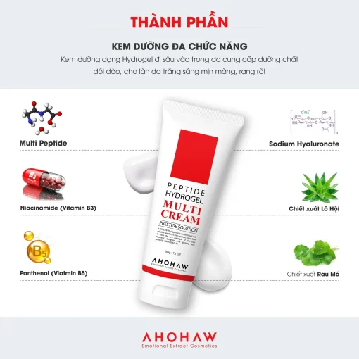 Peptide Hydrogel Multi Cream - Kem Dưỡng Botox Peptide, Phục Hồi & Cải Thiện Nếp Nhăn - 80gr/200gr - Hình ảnh 2