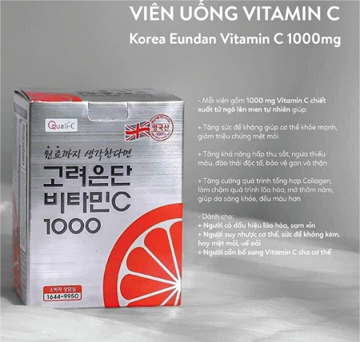 Viên Uống Vitamin C 1000mg Eundan Hàn Quốc - Hình ảnh 2