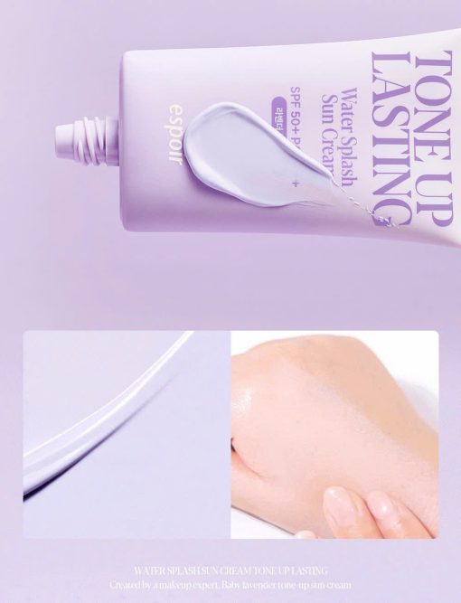 Kem chống nắng nâng tone, hiệu chỉnh da Espoir Water Splash Tone Up Lasting Sun Cream SPF50+ PA++++ 50ml - Hình ảnh 2
